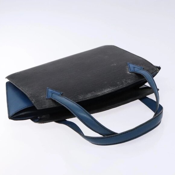 LOUIS VUITTON Epi Bicolor Varenne Hand Bag Black Blue LV Auth - Picture 7 of 16